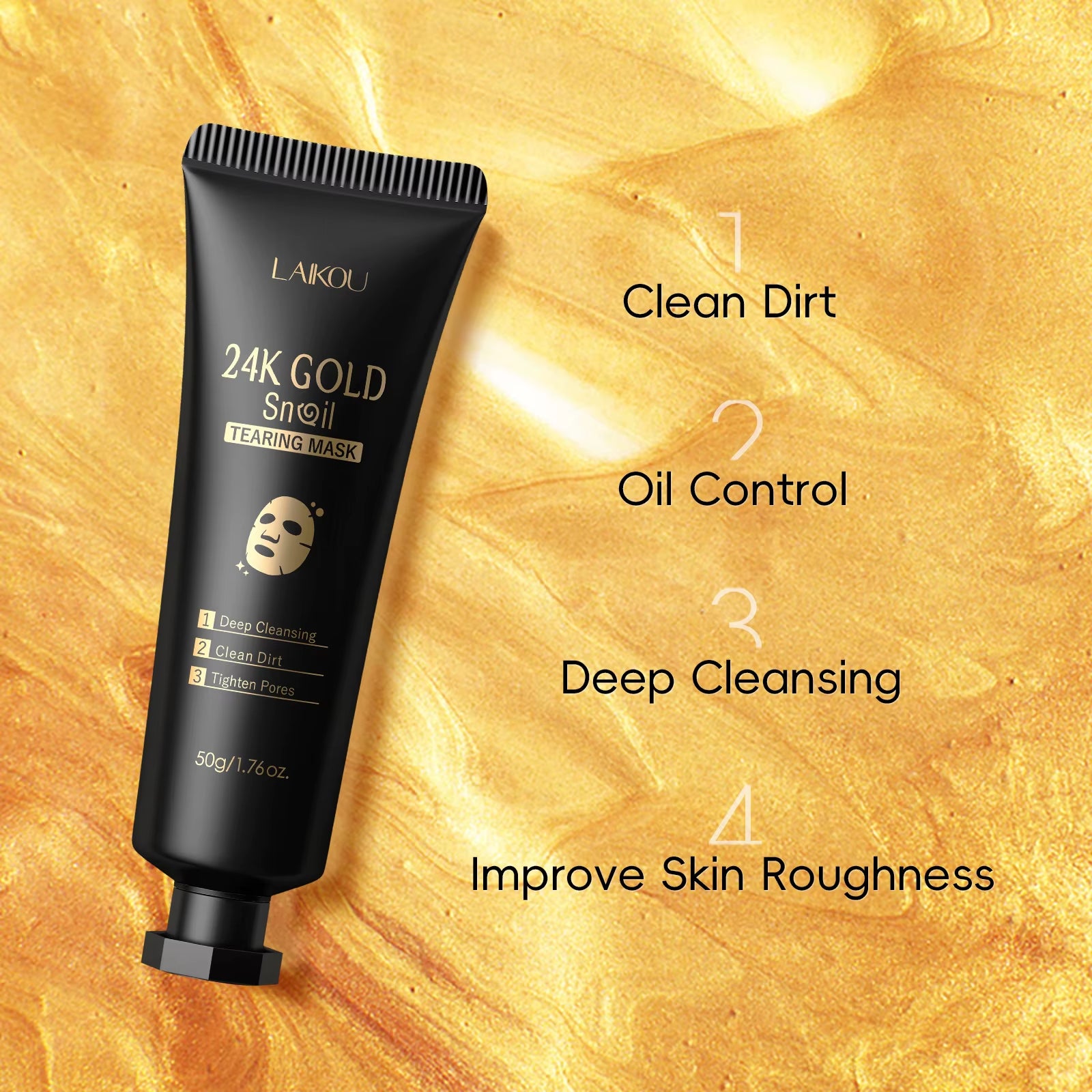 Masque Peel-Off Or 24K à la Bave d'Escargot — Soie Dorée