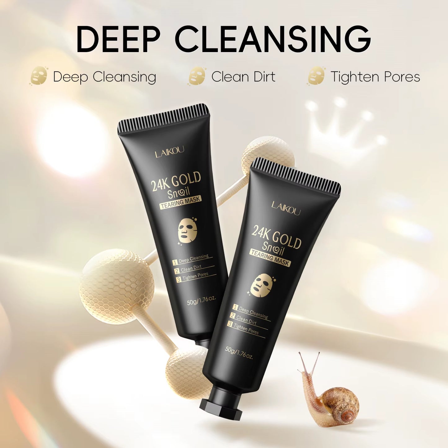 Masque Peel-Off Or 24K à la Bave d'Escargot — Soie Dorée