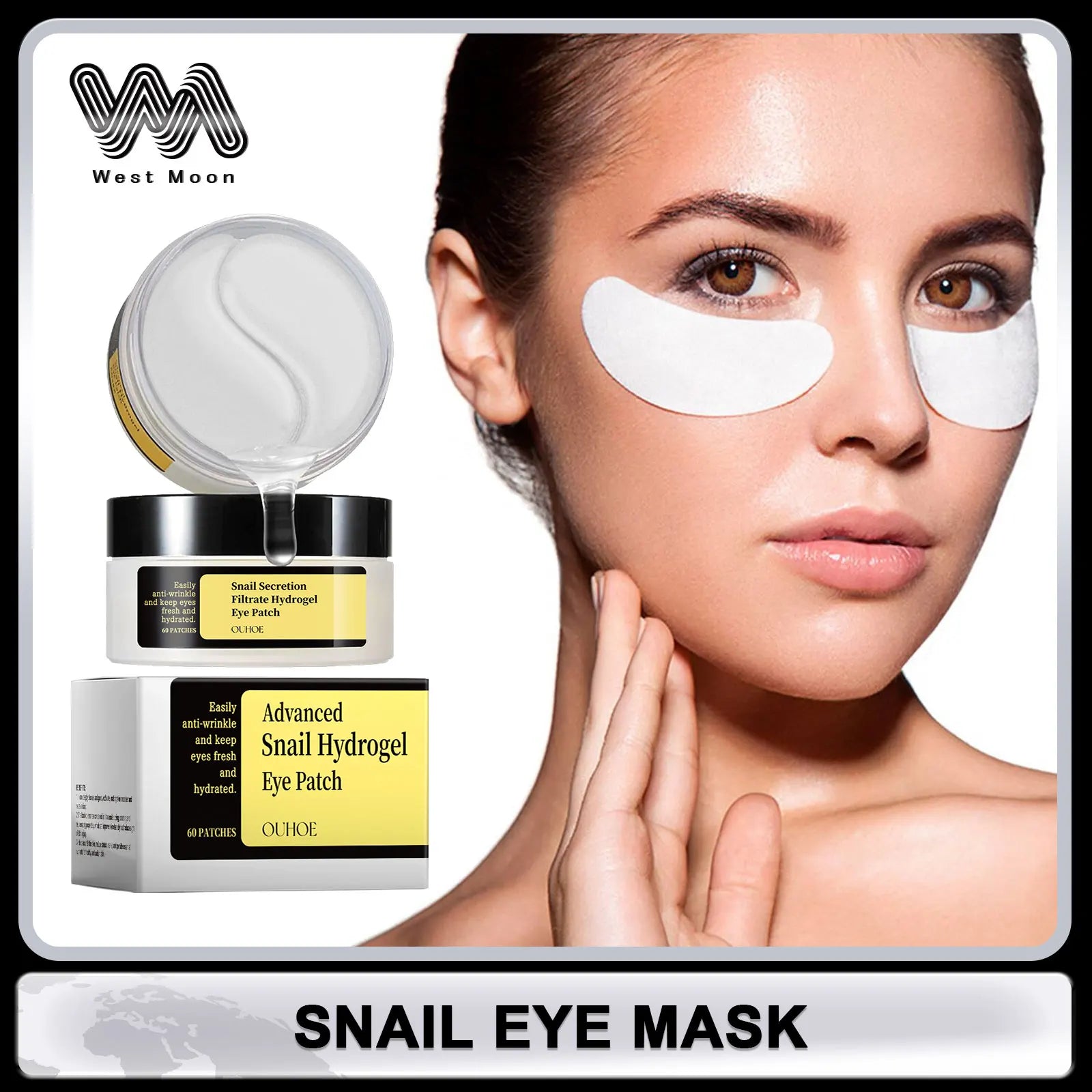 Snail Eye Mask Moisturizing Eye Patches Firming Lifting Puffiness Remove Dark Circles and Eye Bags Eyes Skincare Products