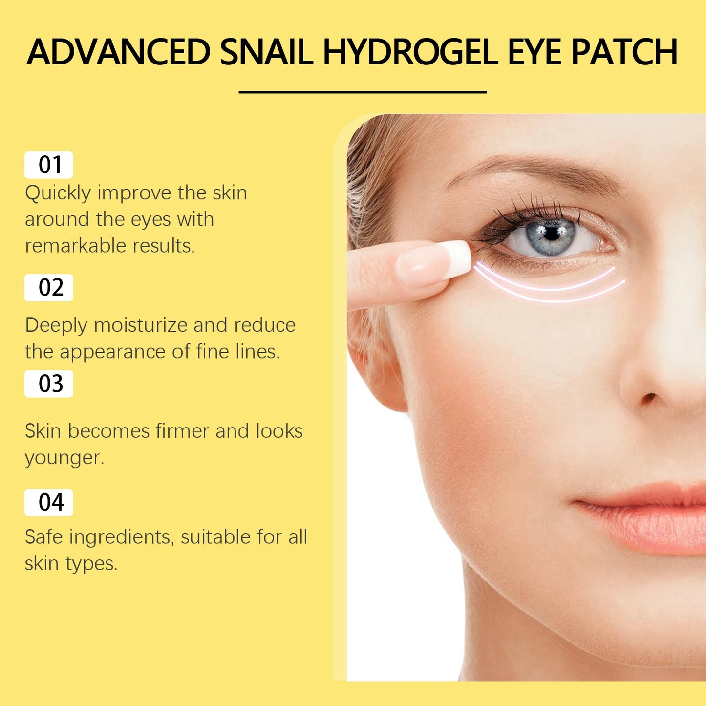 Snail Eye Mask Moisturizing Eye Patches Firming Lifting Puffiness Remove Dark Circles and Eye Bags Eyes Skincare Products