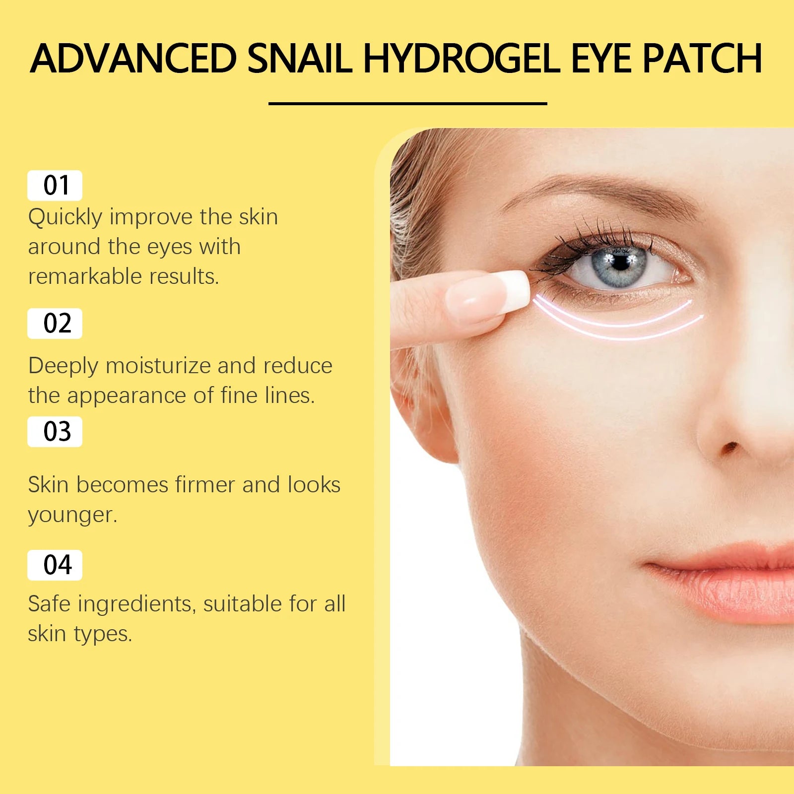 Snail Eye Mask Moisturizing Eye Patches Firming Lifting Puffiness Remove Dark Circles and Eye Bags Eyes Skincare Products