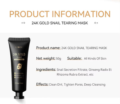 Masque Peel-Off Or 24K à la Bave d'Escargot — Soie Dorée